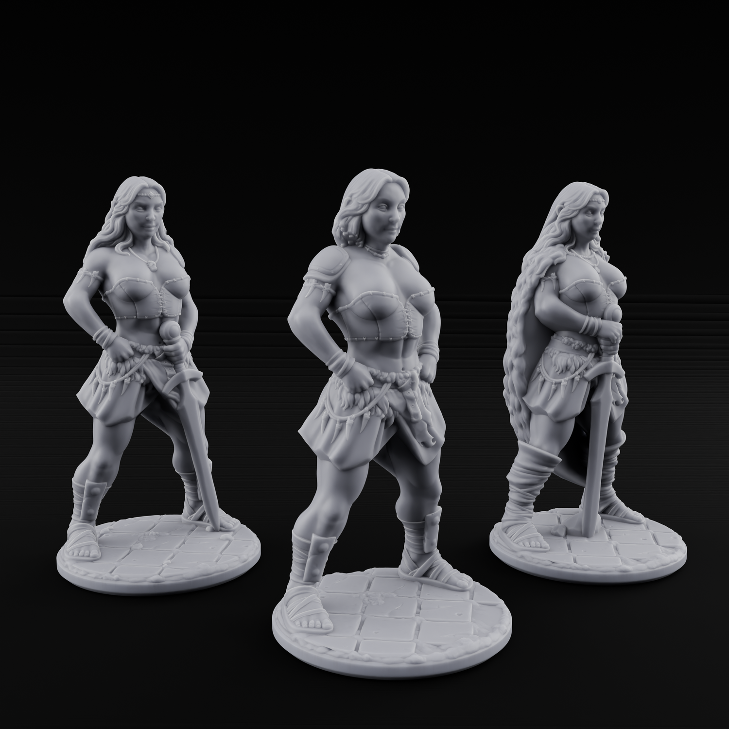 Hands On Hips Human Fighters Miniature for Dungeons and Dragons, Pathfinder or other TTRPGs