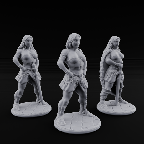 Hands On Hips Human Fighters Miniature for Dungeons and Dragons, Pathfinder or other TTRPGs