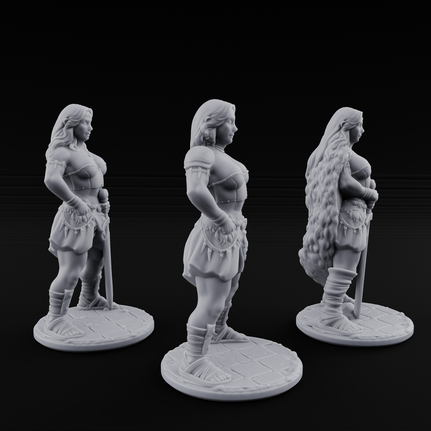 Hands On Hips Human Fighters Miniature for Dungeons and Dragons, Pathfinder or other TTRPGs