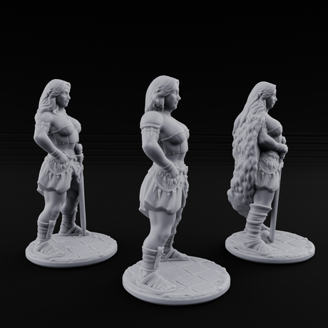 Hands On Hips Human Fighters Miniature for Dungeons and Dragons, Pathfinder or other TTRPGs