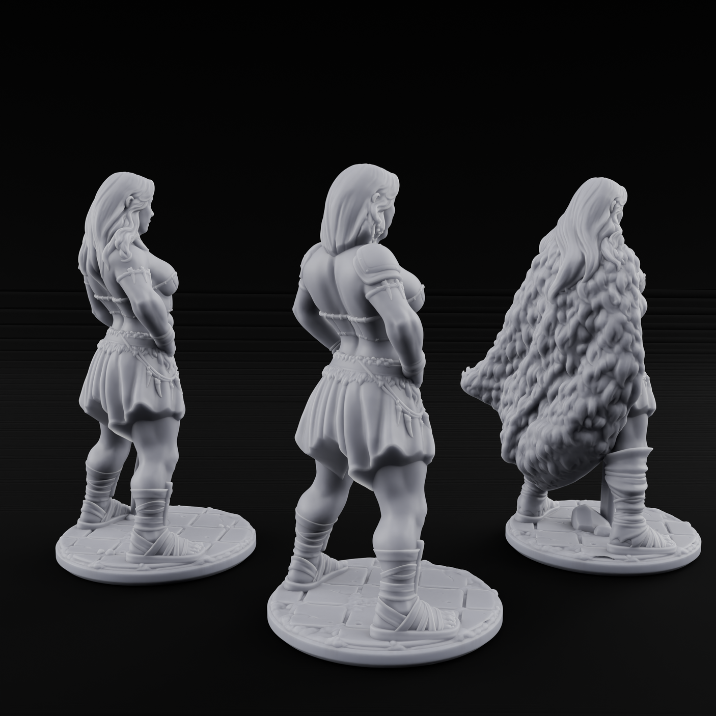 Hands On Hips Human Fighters Miniature for Dungeons and Dragons, Pathfinder or other TTRPGs