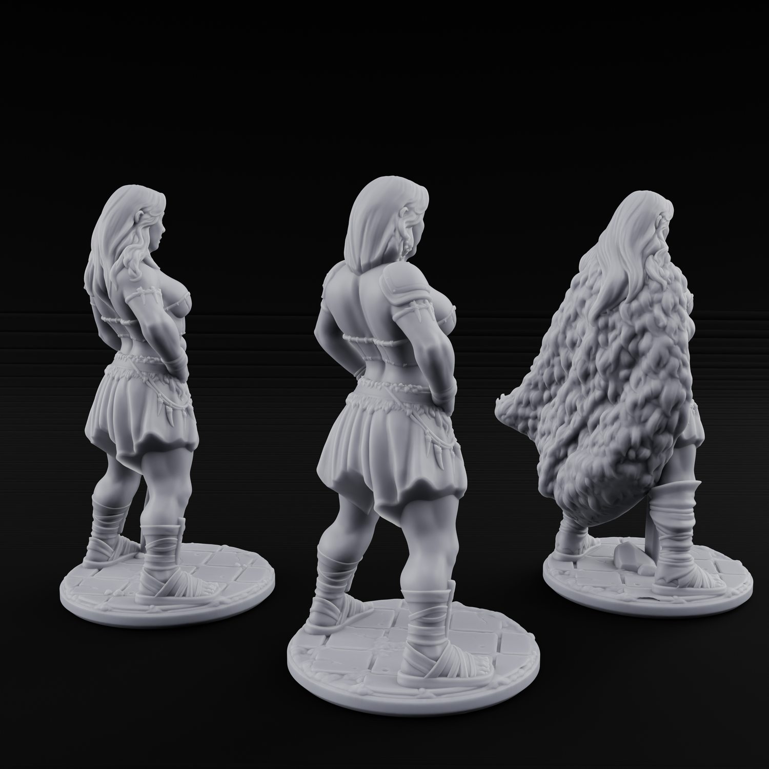 Hands On Hips Human Fighters Miniature for Dungeons and Dragons, Pathfinder or other TTRPGs
