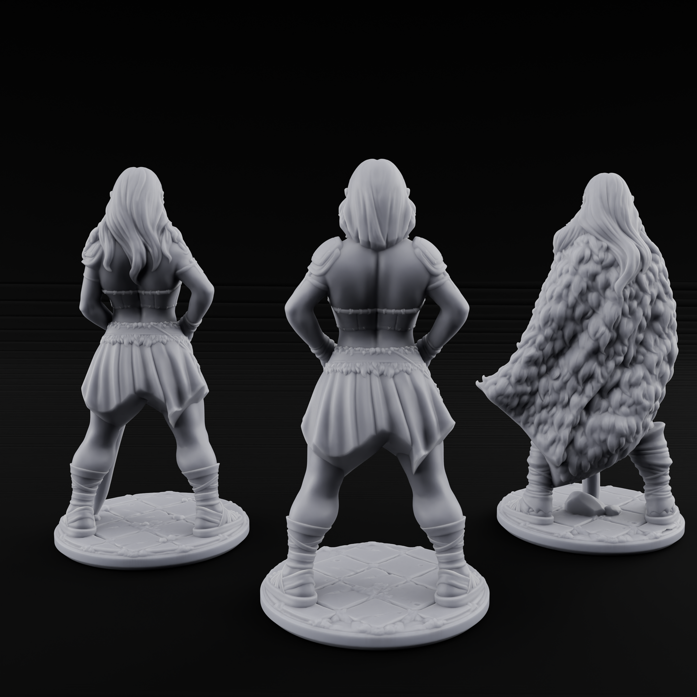 Hands On Hips Human Fighters Miniature for Dungeons and Dragons, Pathfinder or other TTRPGs