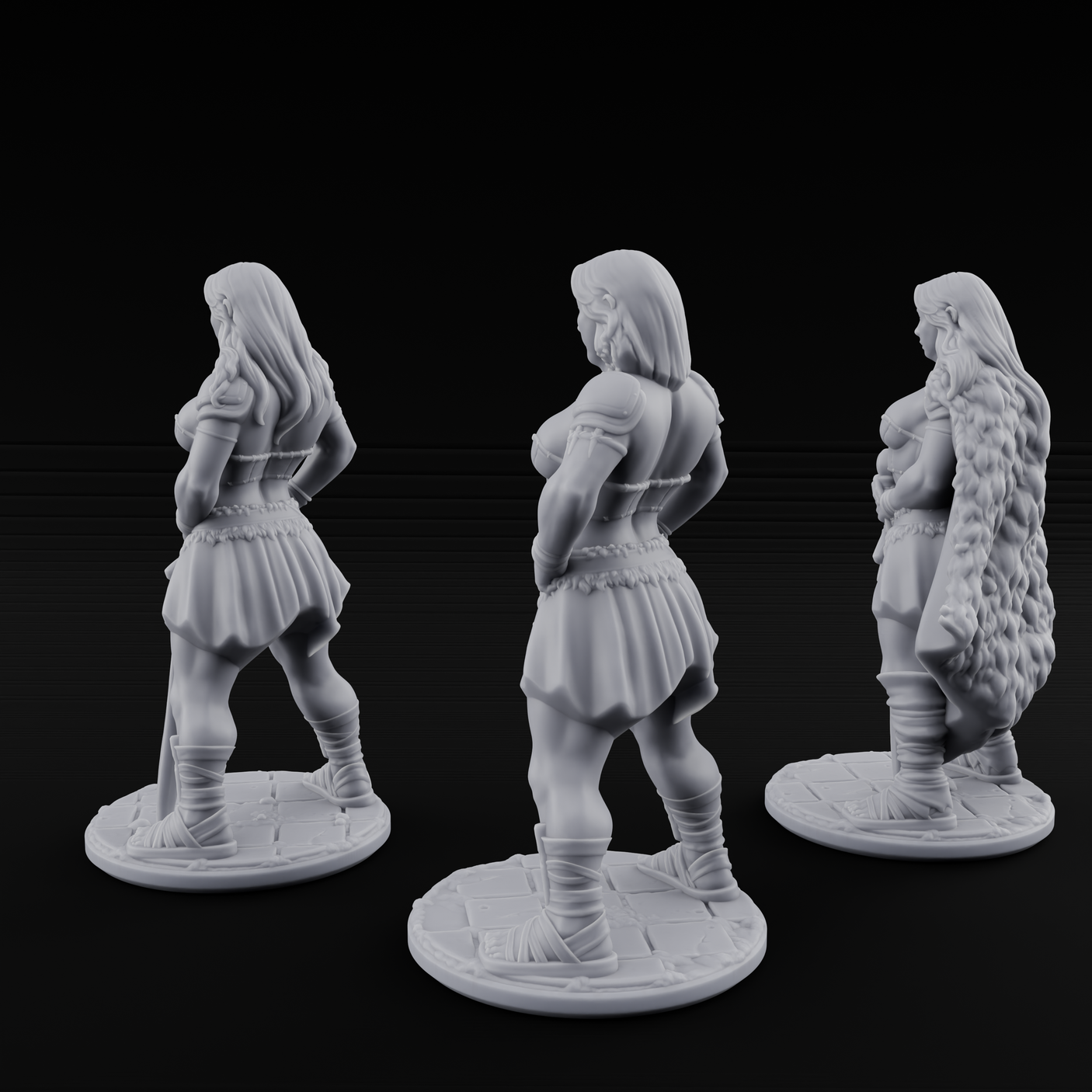 Hands On Hips Human Fighters Miniature for Dungeons and Dragons, Pathfinder or other TTRPGs