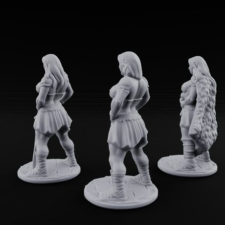 Hands On Hips Human Fighters Miniature for Dungeons and Dragons, Pathfinder or other TTRPGs