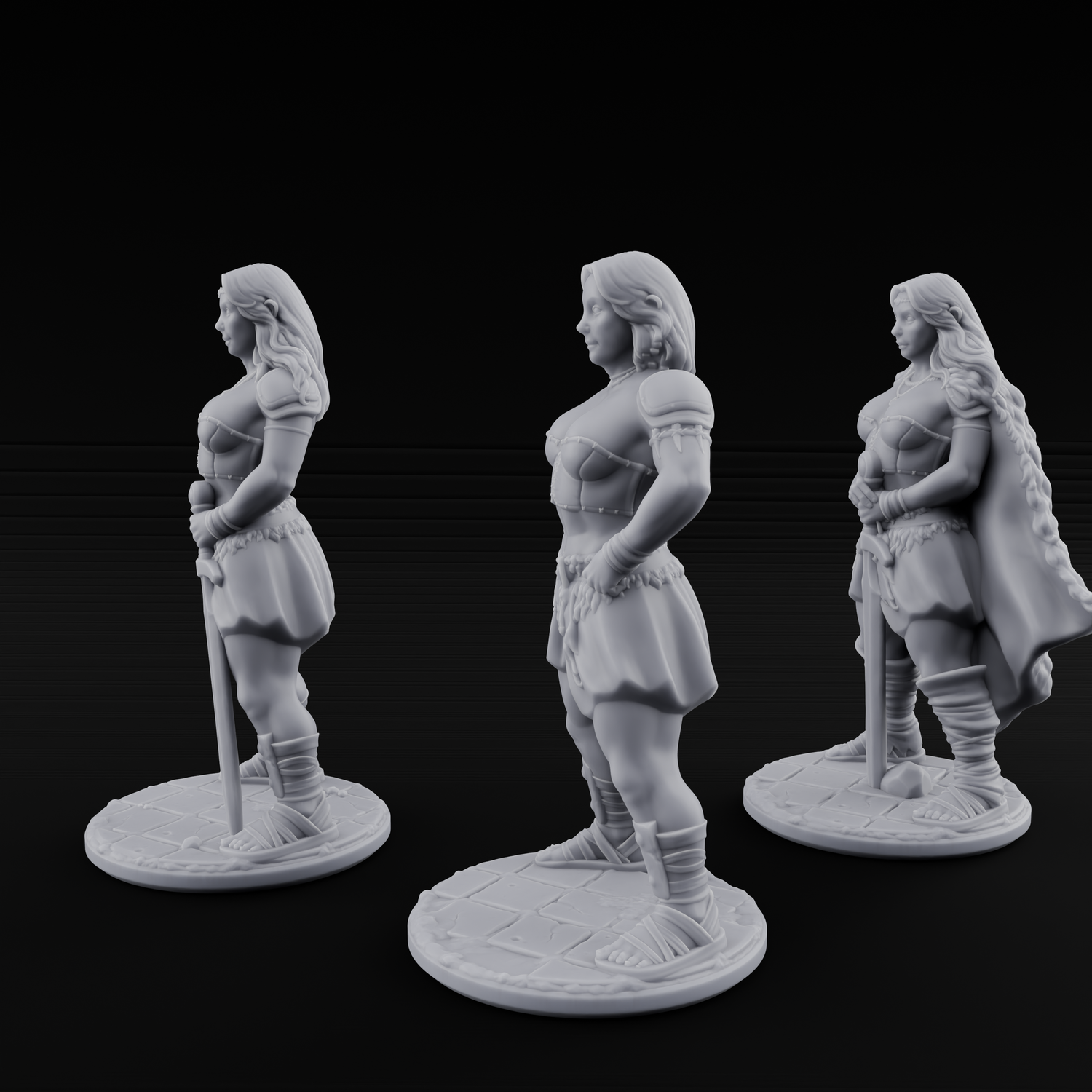 Hands On Hips Human Fighters Miniature for Dungeons and Dragons, Pathfinder or other TTRPGs