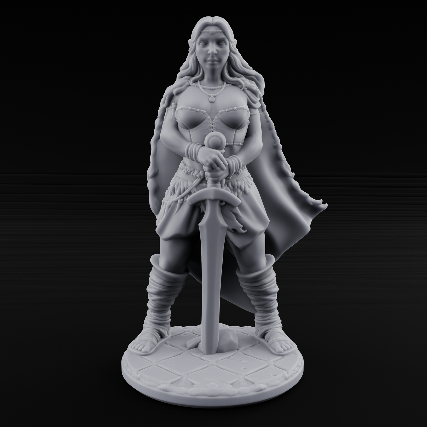 Hands On Hips Human Fighters Miniature for Dungeons and Dragons, Pathfinder or other TTRPGs