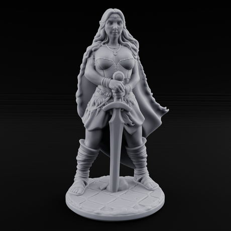 Hands On Hips Human Fighter B Miniature for Dungeons and Dragons, Pathfinder or other TTRPGs