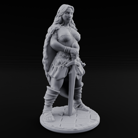Hands On Hips Human Fighters Miniature for Dungeons and Dragons, Pathfinder or other TTRPGs
