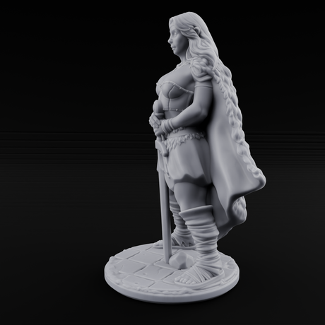 Hands On Hips Human Fighters Miniature for Dungeons and Dragons, Pathfinder or other TTRPGs