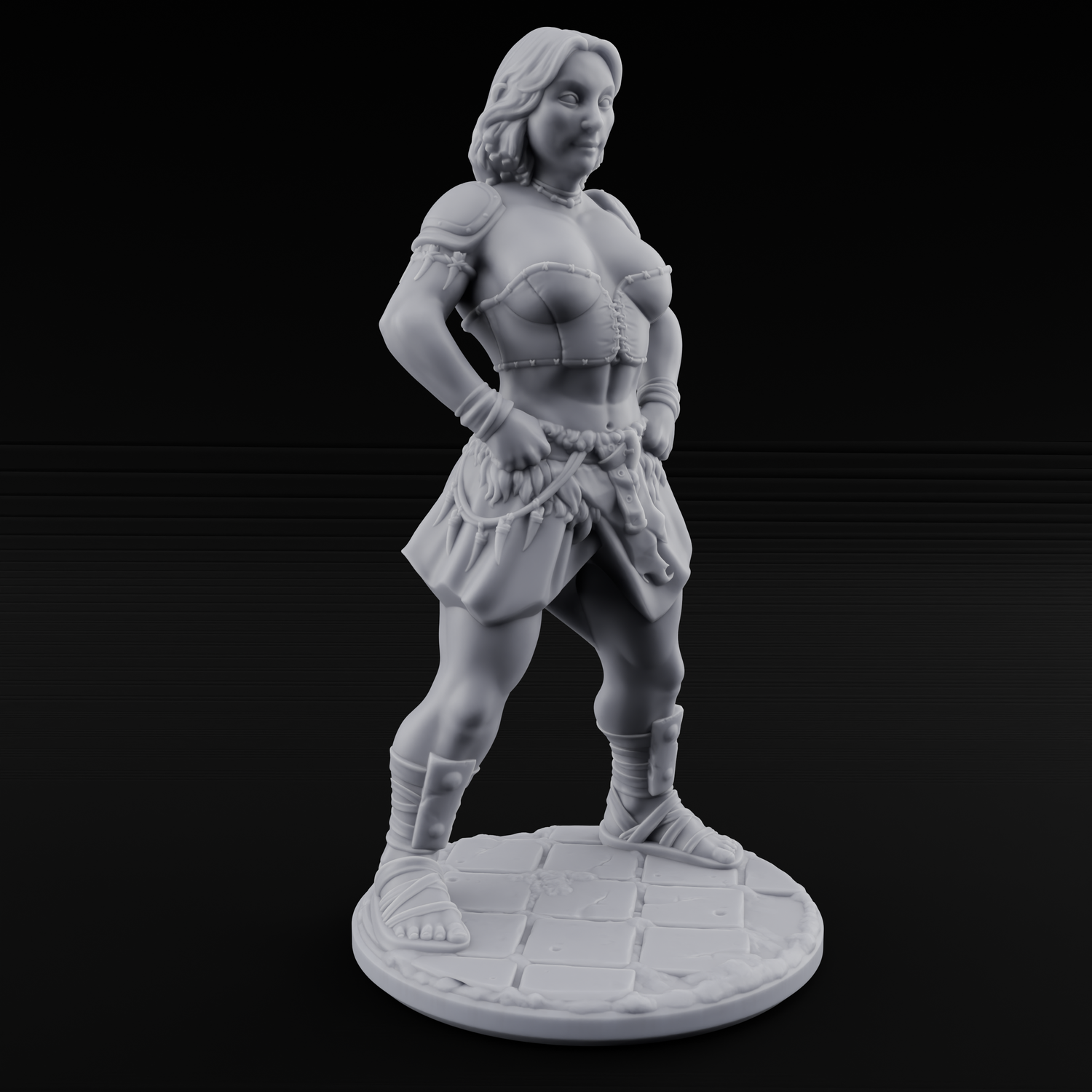Hands On Hips Human Fighters Miniature for Dungeons and Dragons, Pathfinder or other TTRPGs