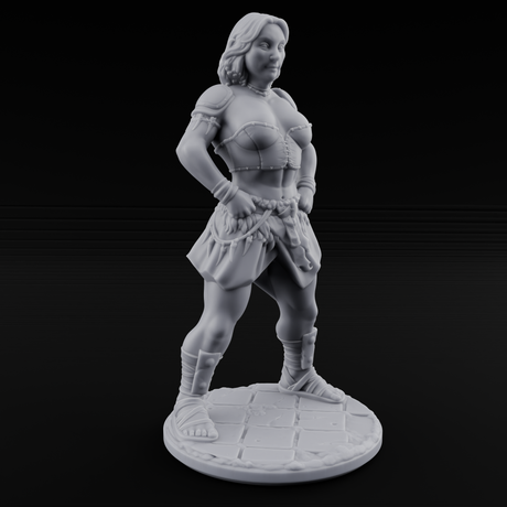 Hands On Hips Human Fighters Miniature for Dungeons and Dragons, Pathfinder or other TTRPGs