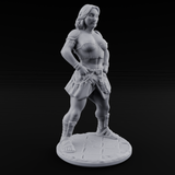 Hands On Hips Human Fighter C Miniature for Dungeons and Dragons, Pathfinder or other TTRPGs