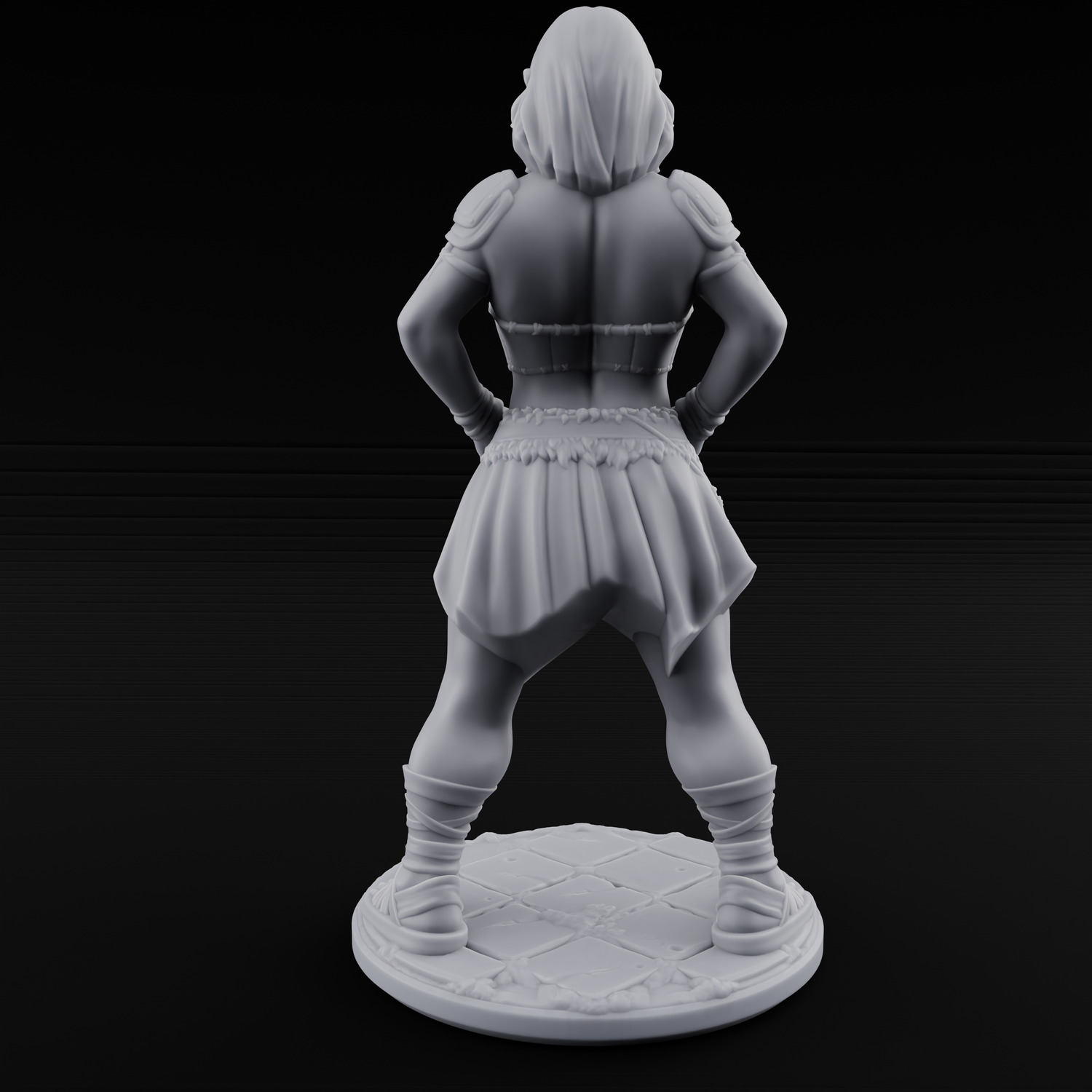 Hands On Hips Human Fighters Miniature for Dungeons and Dragons, Pathfinder or other TTRPGs