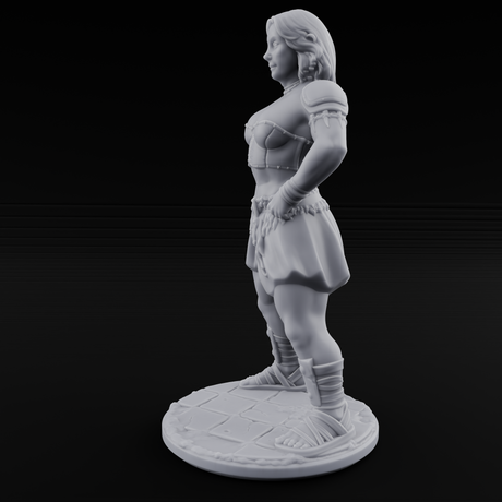 Hands On Hips Human Fighter C Miniature for Dungeons and Dragons, Pathfinder or other TTRPGs