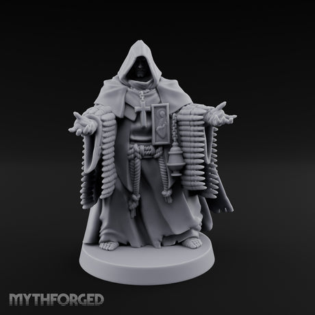 Ammo Draped Cross Bearing Human Monk — None