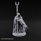 Ammo Draped Fork Staff Gripping Human Monk — None