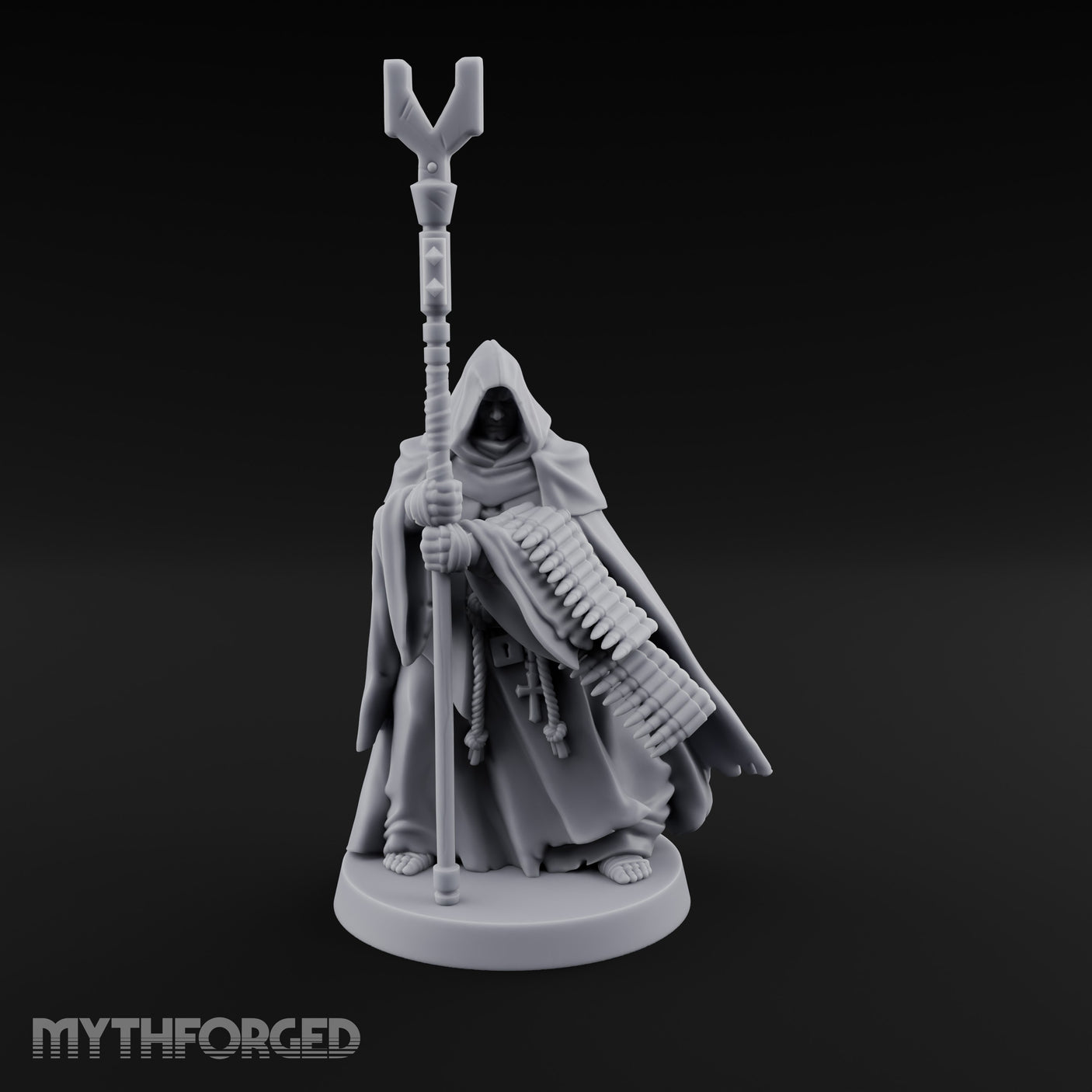 Ammo Draped Fork Staff Gripping Human Monk gallery 17