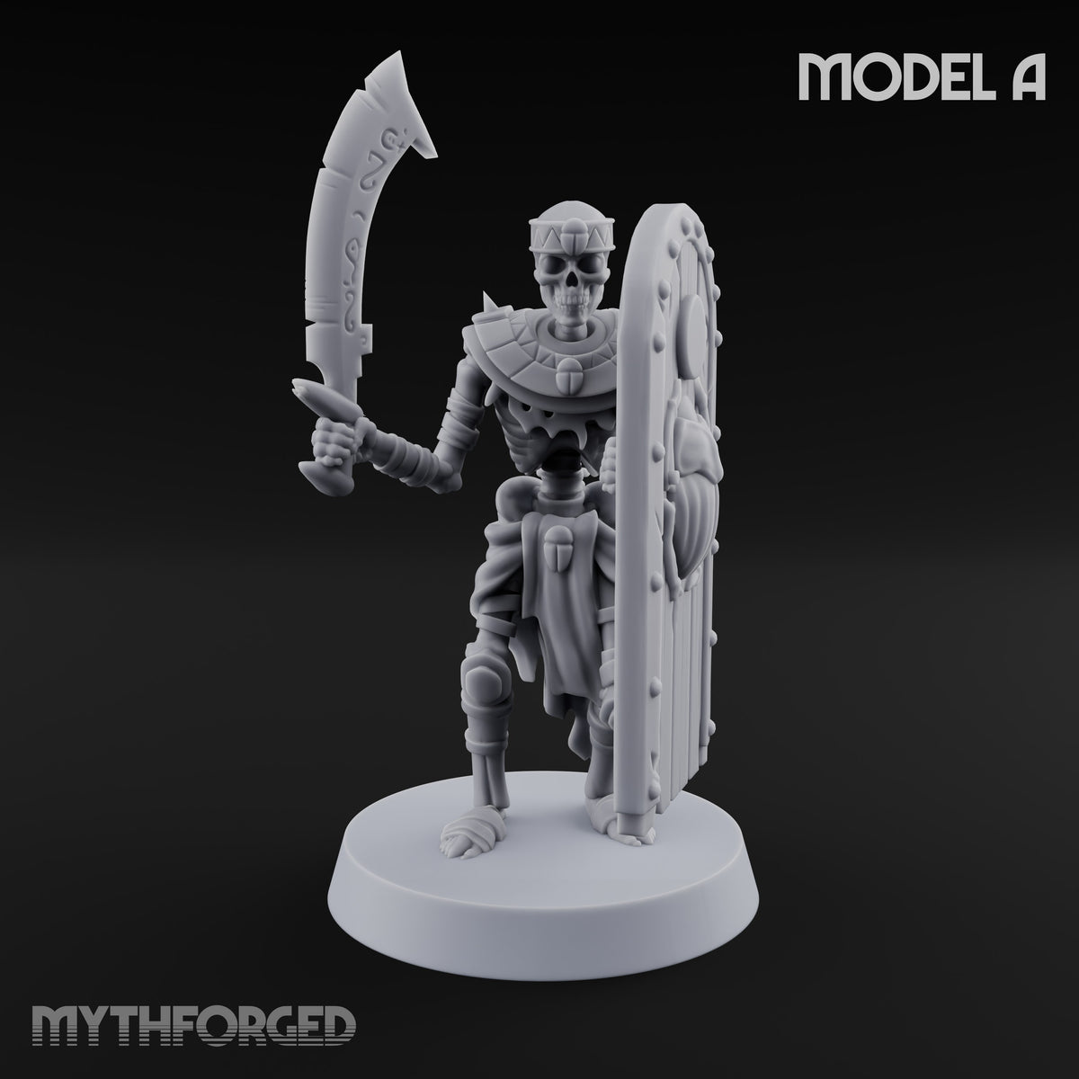 Dust and Sandstone Silence Skeleton Warrior A — Sword & Shield