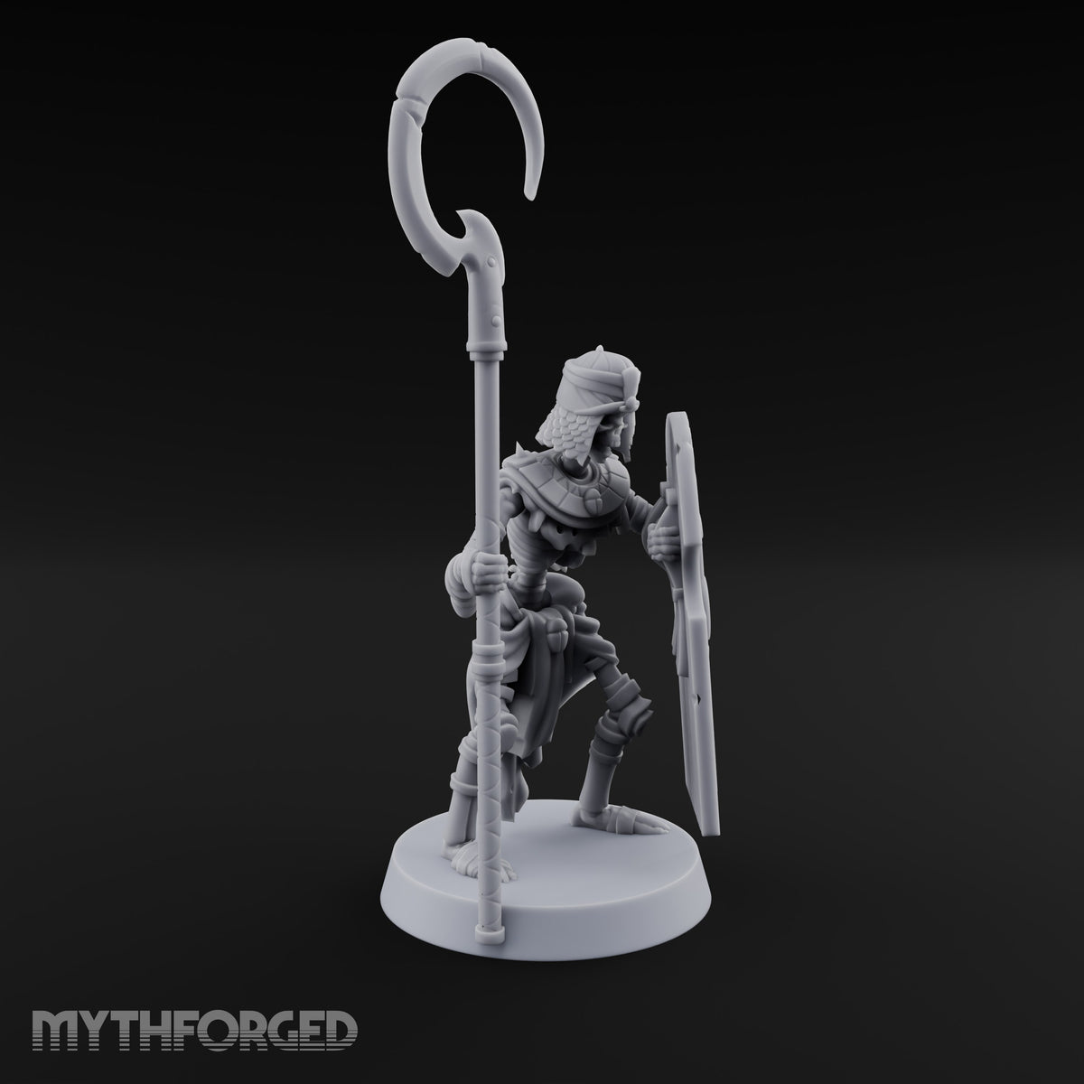 Dust and Sandstone Silence Skeleton Warrior B — Spear & Shield