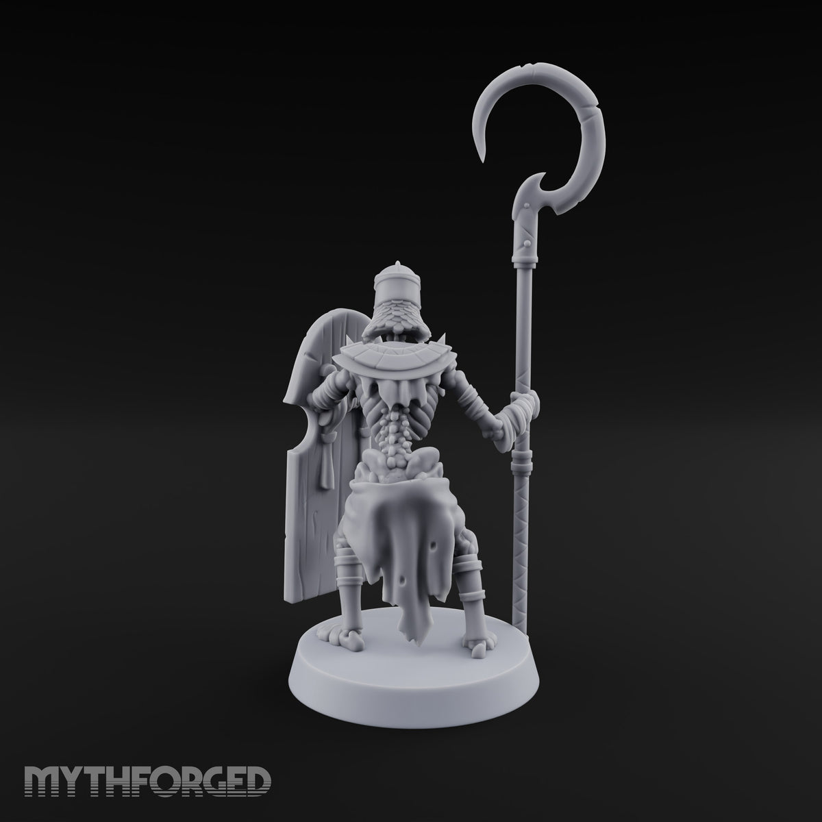 Dust and Sandstone Silence Skeleton Warrior B — Spear & Shield