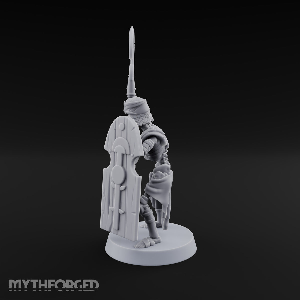 Dust and Sandstone Silence Skeleton Warrior B — Spear & Shield