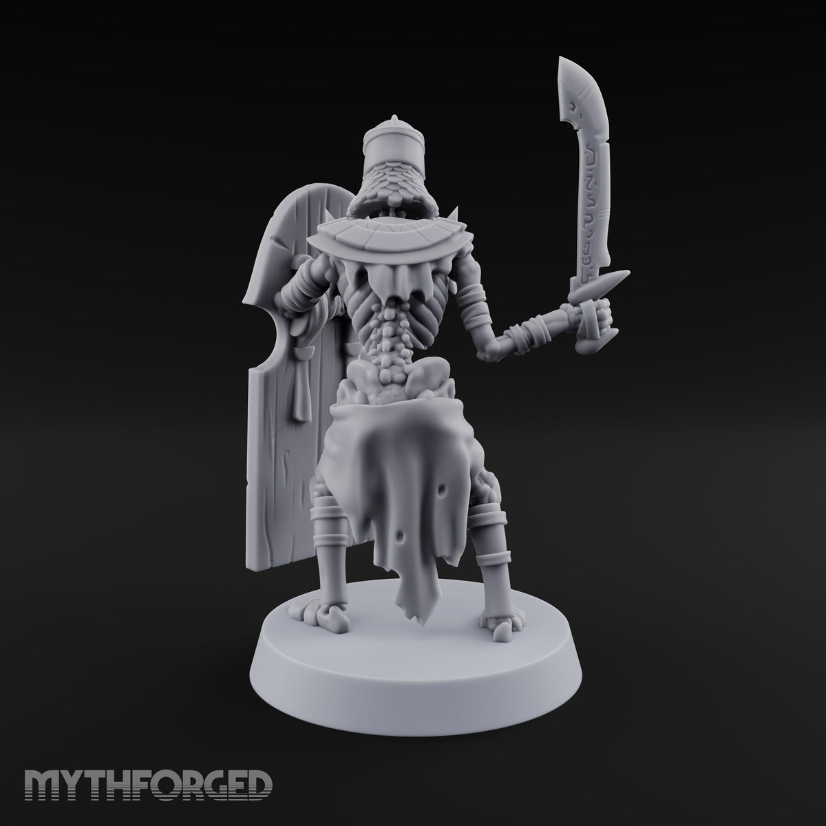 Dust and Sandstone Silence Skeleton Warrior B — Sword & Shield