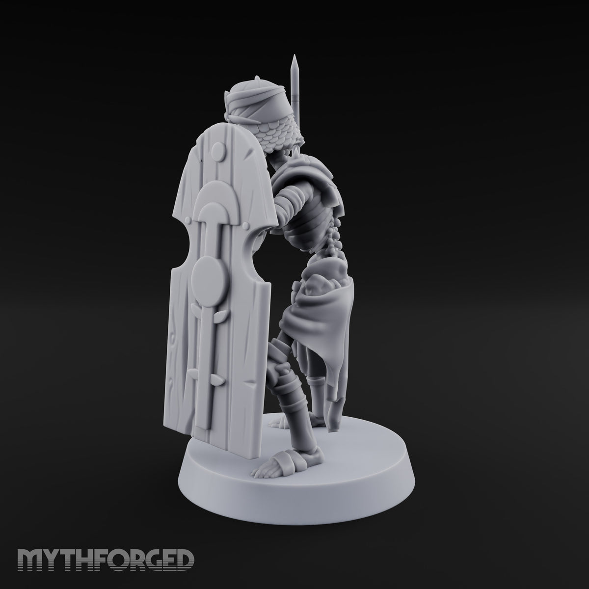 Dust and Sandstone Silence Skeleton Warrior B — Sword & Shield