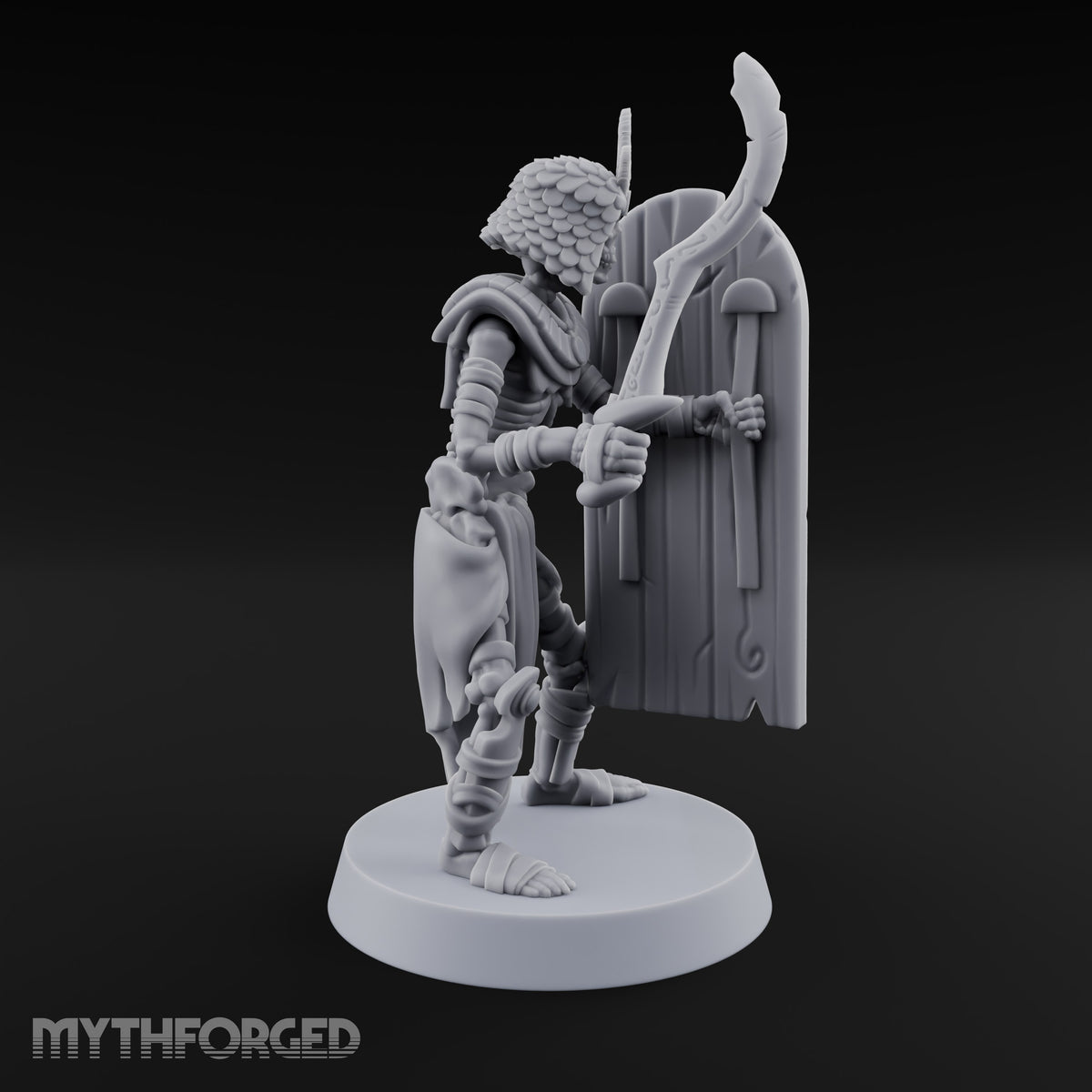 Dust and Sandstone Silence Skeleton Warrior C — Sword & Shield