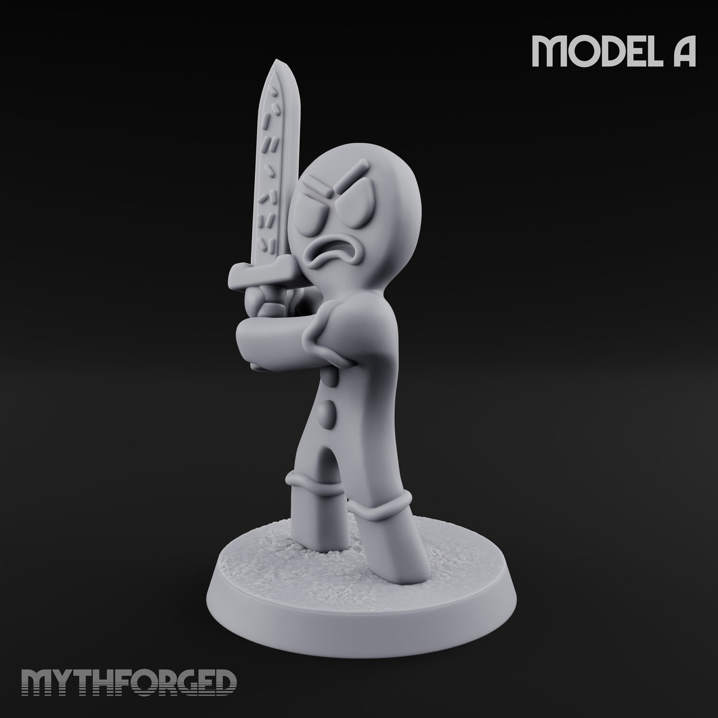 Angry Brawling Gingerbread Warrior A Miniature for Dungeons and Dragons, Pathfinder or other TTRPGs