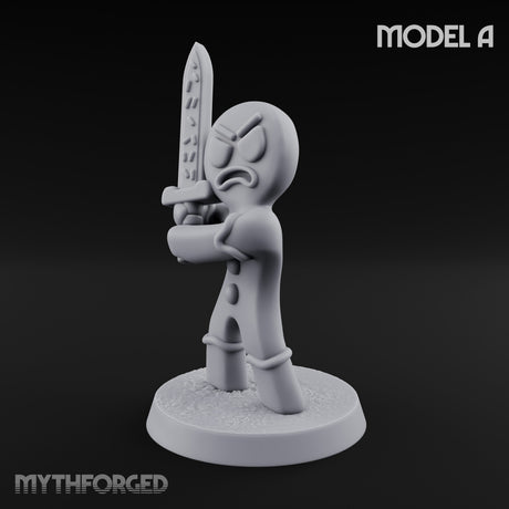 Angry Brawling Gingerbread Warrior A Miniature for Dungeons and Dragons, Pathfinder or other TTRPGs