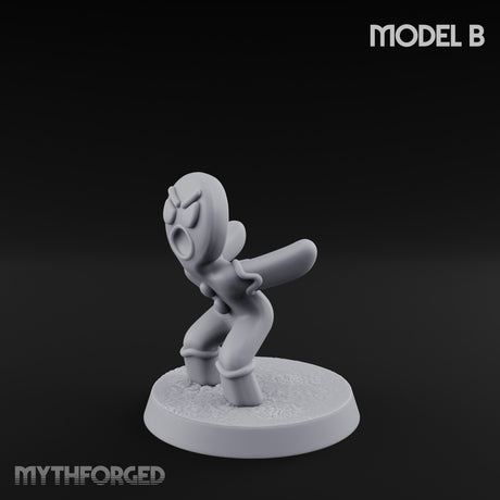 Angry Brawling Gingerbread Warrior B Miniature for Dungeons and Dragons, Pathfinder or other TTRPGs