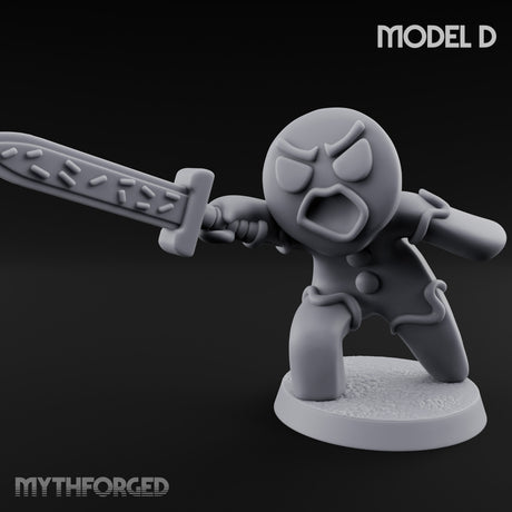 Angry Brawling Gingerbread Warrior D Miniature for Dungeons and Dragons, Pathfinder or other TTRPGs