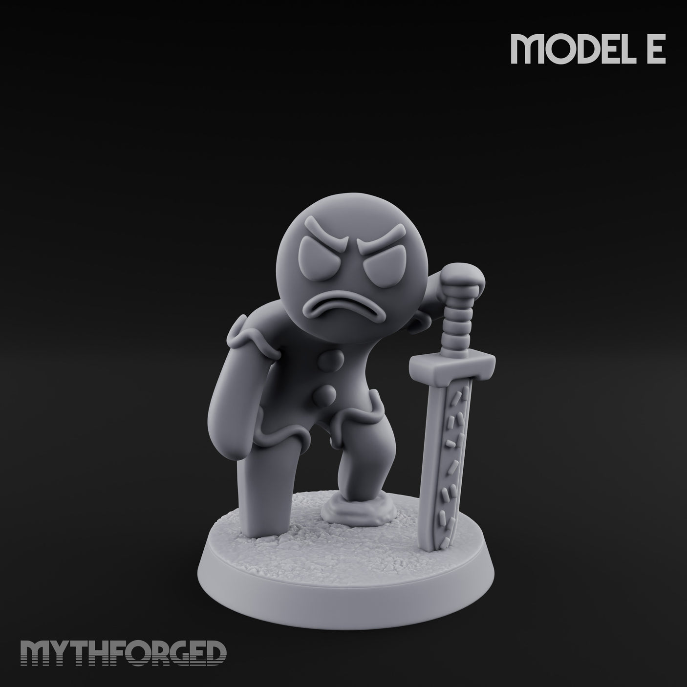 Angry Brawling Gingerbread Warrior E Miniature for Dungeons and Dragons, Pathfinder or other TTRPGs