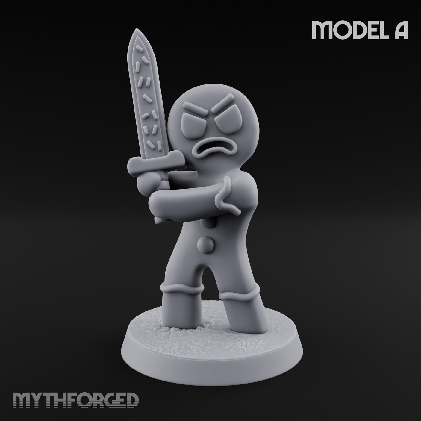 Angry Brawling Gingerbread Warriors Miniature for Dungeons and Dragons, Pathfinder or other TTRPGs