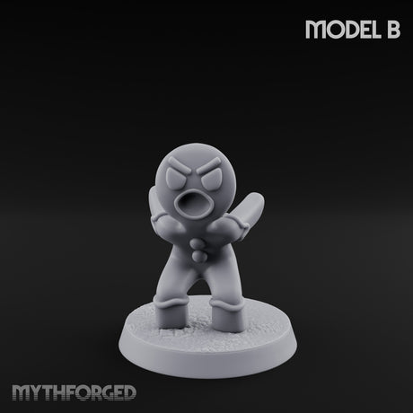 Angry Brawling Gingerbread Warriors Miniature for Dungeons and Dragons, Pathfinder or other TTRPGs