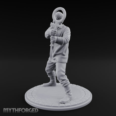 Ankh Brandishing Human Fanatic Miniature for Dungeons and Dragons, Pathfinder or other TTRPGs