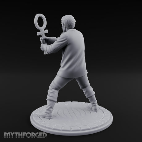 Ankh Brandishing Human Fanatic Miniature for Dungeons and Dragons, Pathfinder or other TTRPGs
