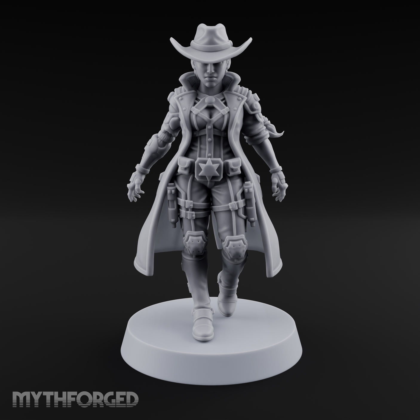 Stepping Into Town Space Sheriff Miniature for Dungeons and Dragons, Pathfinder or other TTRPGs