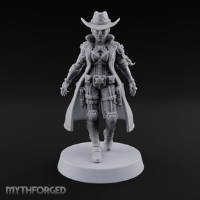 Stepping Into Town Space Sheriff Miniature for Dungeons and Dragons, Pathfinder or other TTRPGs