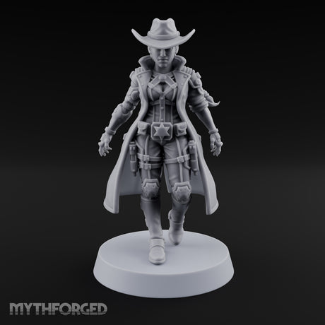 Stepping Into Town Space Sheriff Miniature for Dungeons and Dragons, Pathfinder or other TTRPGs
