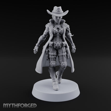 Stepping Into Town Space Sheriff Miniature for Dungeons and Dragons, Pathfinder or other TTRPGs