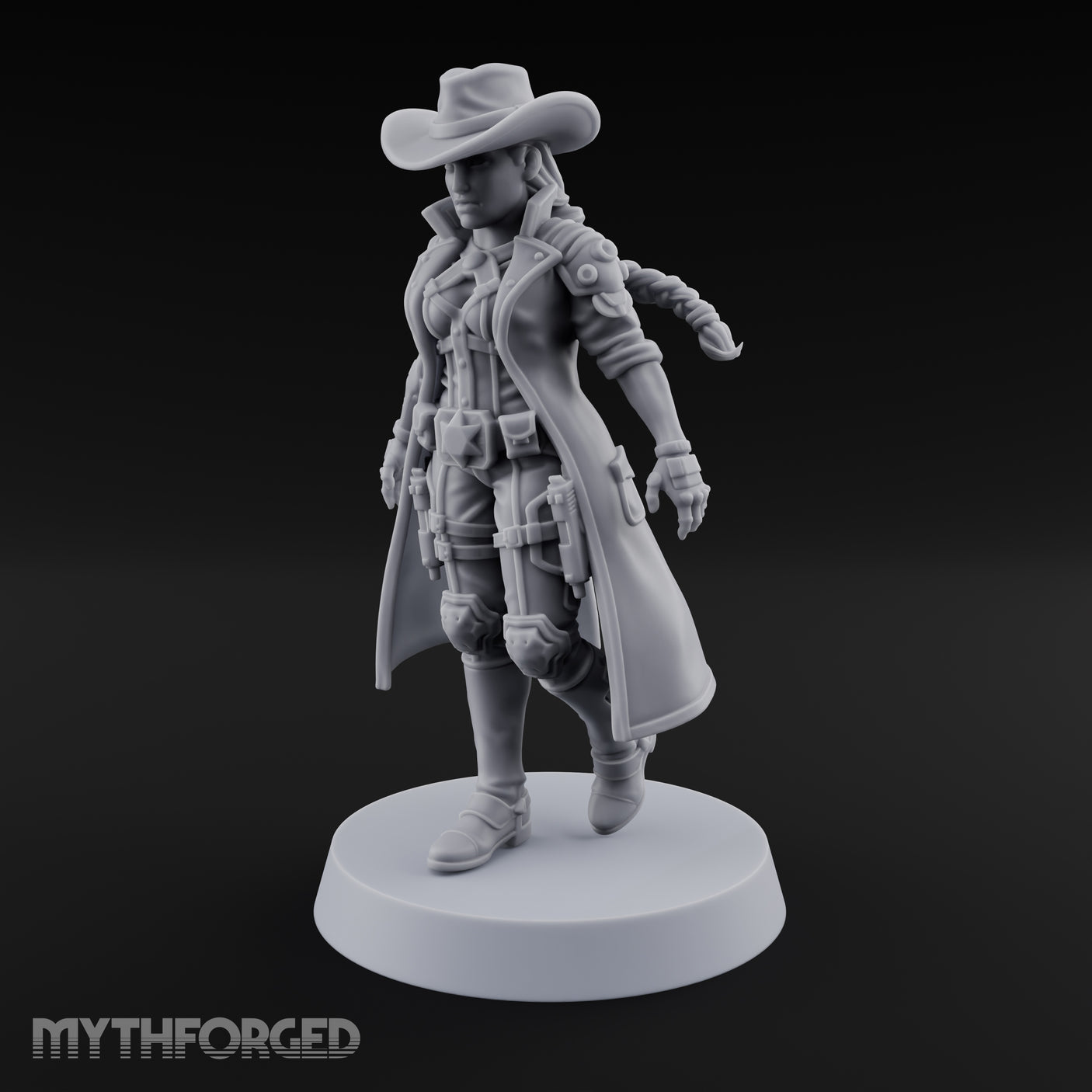 Stepping Into Town Space Sheriff Miniature for Dungeons and Dragons, Pathfinder or other TTRPGs