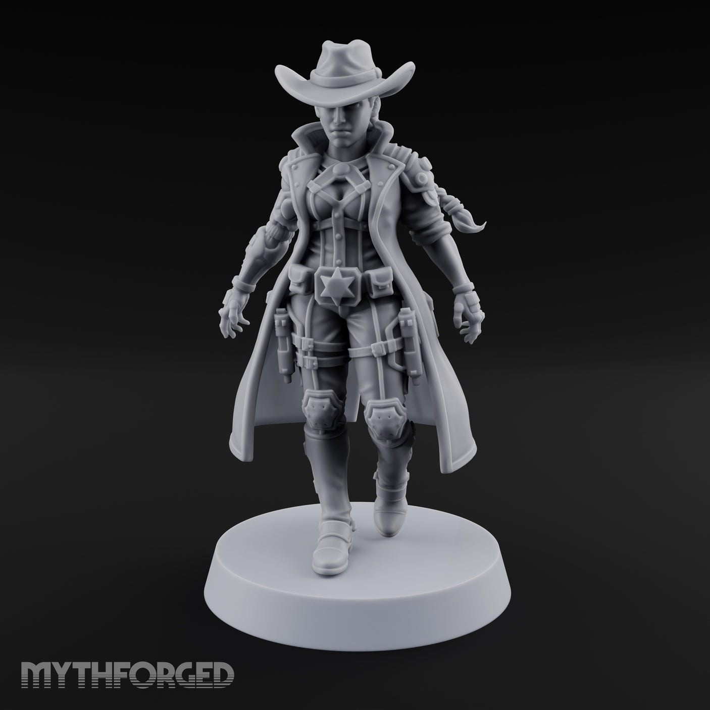 Stepping Into Town Space Sheriff Miniature for Dungeons and Dragons, Pathfinder or other TTRPGs