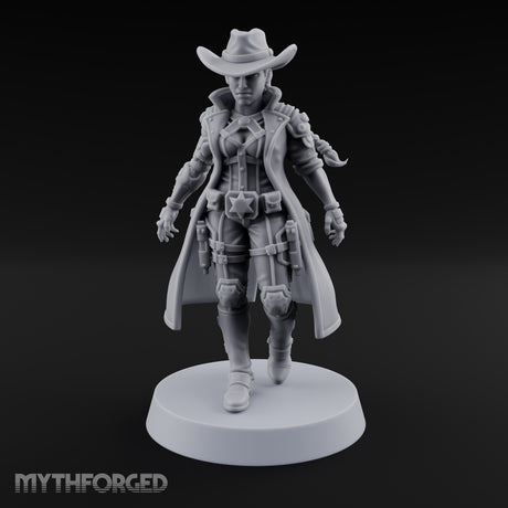 Stepping Into Town Space Sheriff Miniature for Dungeons and Dragons, Pathfinder or other TTRPGs