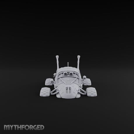 Antenna-Bristling Chunky-Wheeled Scout Buggy Miniature for Dungeons and Dragons, Pathfinder or other TTRPGs