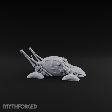 Antenna-Bristling Chunky-Wheeled Scout Buggy Miniature for Dungeons and Dragons, Pathfinder or other TTRPGs
