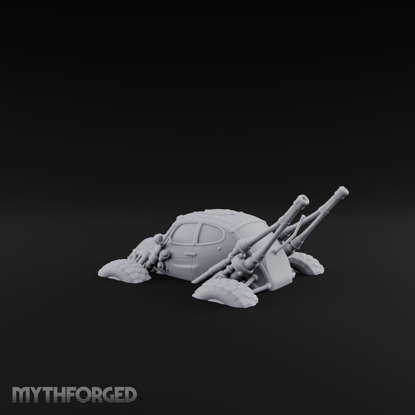 Antenna-Bristling Chunky-Wheeled Scout Buggy Miniature for Dungeons and Dragons, Pathfinder or other TTRPGs