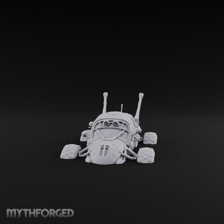 Antenna-Bristling Chunky-Wheeled Scout Buggy Miniature for Dungeons and Dragons, Pathfinder or other TTRPGs