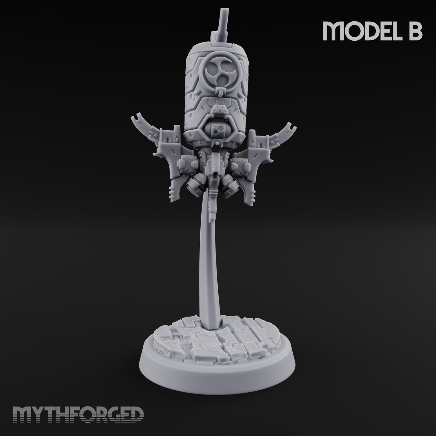 Antenna Topped Hovering Automaton Sentinel B Miniature for Dungeons and Dragons, Pathfinder or other TTRPGs